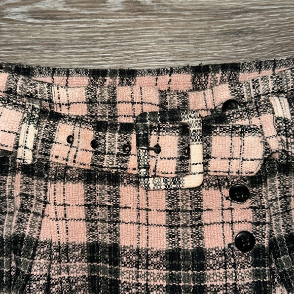 Pink & Plaid Wrap Mini Skirt with Belt - Size 5 Juniors - Picture 2 of 7
